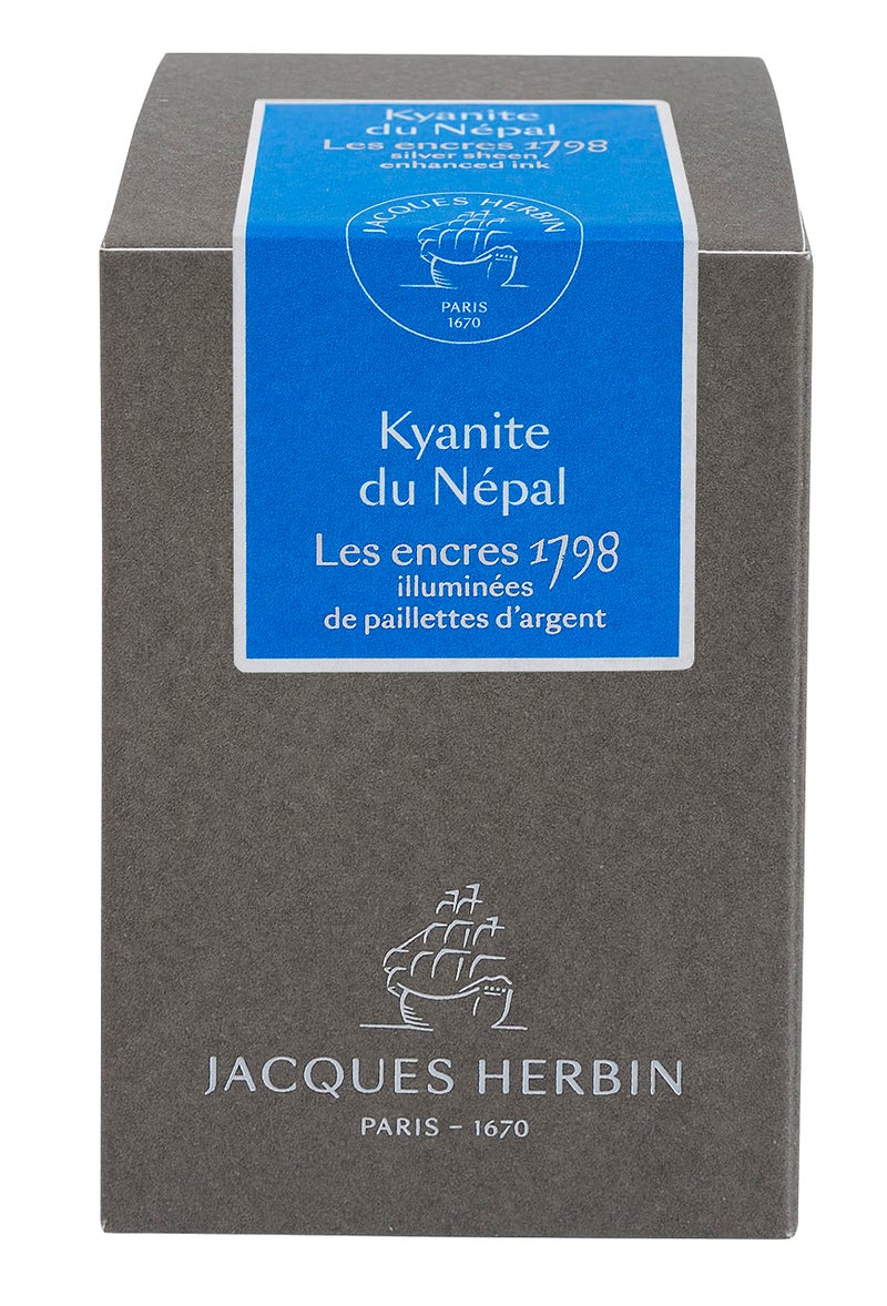 Jacques Herbin Herbin 15513JT- Bottle of 1798 silver glitter ink for fountain pen, rollerball, glass nib and nib holder 50 ml, Kyanite du NÃ©pal - Image 1